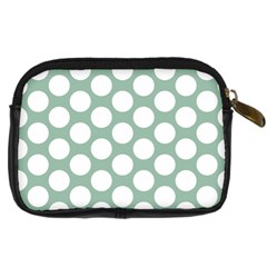 Jade Green Polkadot Digital Camera Leather Case from ArtsNow.com Back