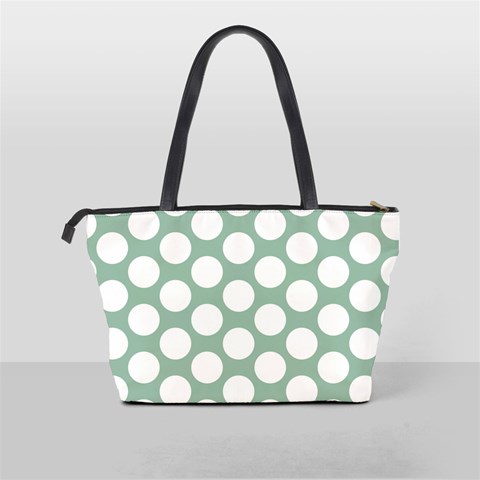 Jade Green Polkadot Large Shoulder Bag from ArtsNow.com Back