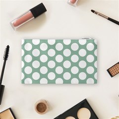 Jade Green Polkadot Cosmetic Bag (Small) from ArtsNow.com Back