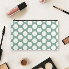 Jade Green Polkadot Cosmetic Bag (Medium) from ArtsNow.com Front