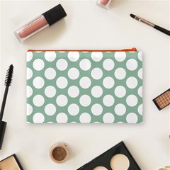 Jade Green Polkadot Cosmetic Bag (Medium) from ArtsNow.com Back