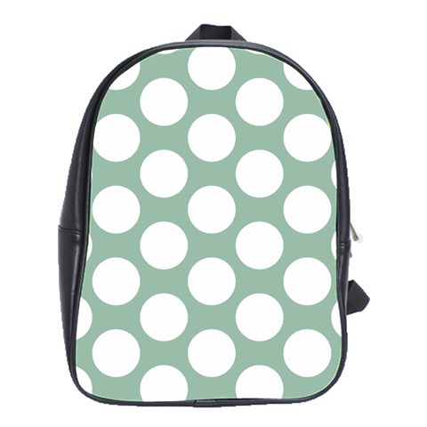 Jade Green Polkadot School Bag (Large) from ArtsNow.com Front