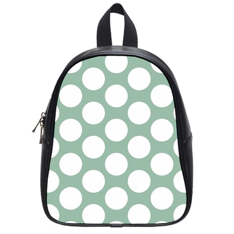 Jade Green Polkadot School Bag (Small) from ArtsNow.com Front