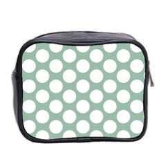 Jade Green Polkadot Mini Travel Toiletry Bag (Two Sides) from ArtsNow.com Back