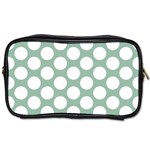 Jade Green Polkadot Travel Toiletry Bag (Two Sides)