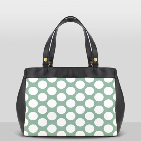 Jade Green Polkadot Oversize Office Handbag (Two Sides) from ArtsNow.com Front