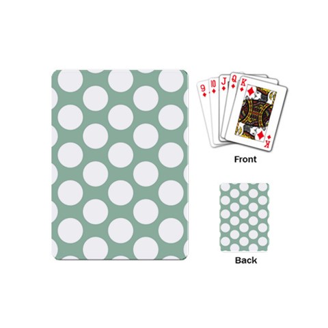 Jade Green Polkadot Playing Cards (Mini) from ArtsNow.com Back