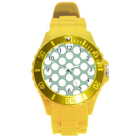 Jade Green Polkadot Plastic Sport Watch (Large) from ArtsNow.com Front