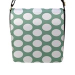 Jade Green Polkadot Flap Closure Messenger Bag (Large)