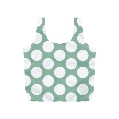 Jade Green Polkadot Reusable Bag (S) from ArtsNow.com Front