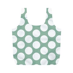 Jade Green Polkadot Reusable Bag (M) from ArtsNow.com Front