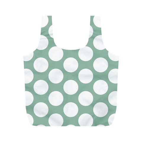 Jade Green Polkadot Reusable Bag (M) from ArtsNow.com Back