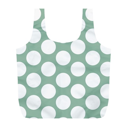 Jade Green Polkadot Reusable Bag (L) from ArtsNow.com Front