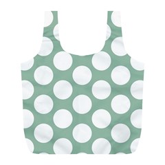 Jade Green Polkadot Reusable Bag (L) from ArtsNow.com Back