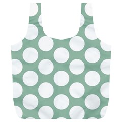 Jade Green Polkadot Reusable Bag (XL) from ArtsNow.com Front