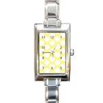 Yellow Polkadot Rectangular Italian Charm Watch