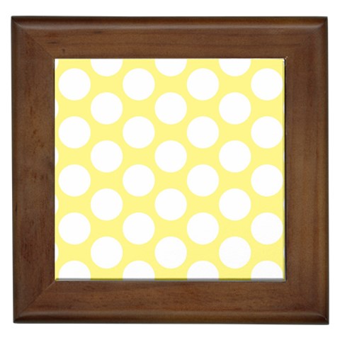 Yellow Polkadot Framed Ceramic Tile from ArtsNow.com Front