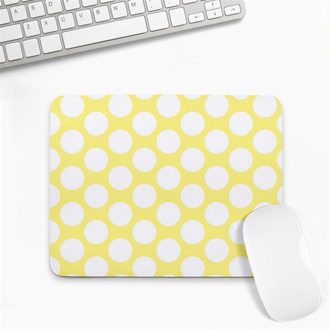 Yellow Polkadot Small Mouse Pad (Rectangle) from ArtsNow.com Front