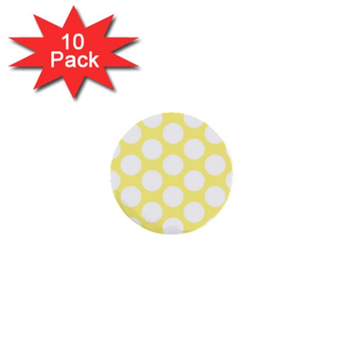 Yellow Polkadot 1  Mini Button (10 pack) from ArtsNow.com Front