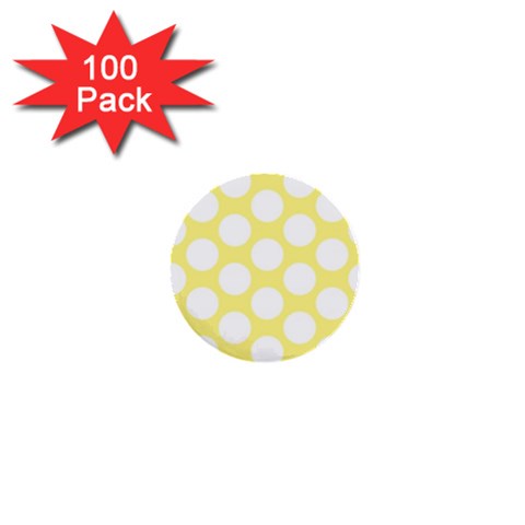 Yellow Polkadot 1  Mini Button (100 pack) from ArtsNow.com Front