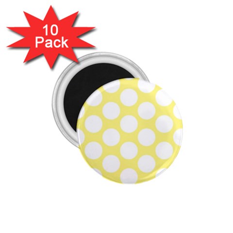 Yellow Polkadot 1.75  Button Magnet (10 pack) from ArtsNow.com Front