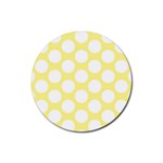 Yellow Polkadot Drink Coasters 4 Pack (Round)