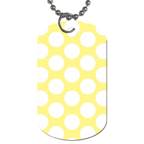 Yellow Polkadot Dog Tag (One Sided) from ArtsNow.com Front