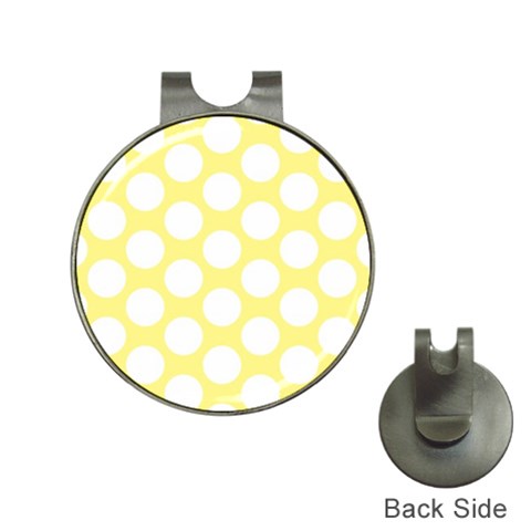 Yellow Polkadot Hat Clip with Golf Ball Marker from ArtsNow.com Front