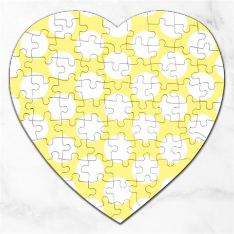 Yellow Polkadot Jigsaw Puzzle (Heart) from ArtsNow.com Front