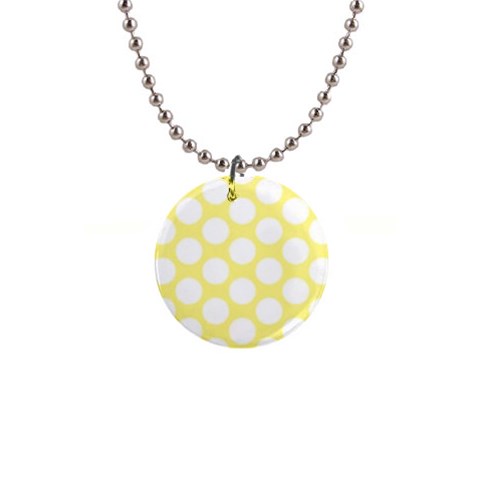 Yellow Polkadot Button Necklace from ArtsNow.com Front