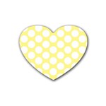 Yellow Polkadot Drink Coasters 4 Pack (Heart) 