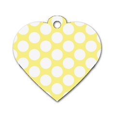 Yellow Polkadot Dog Tag Heart (Two Sided) from ArtsNow.com Front