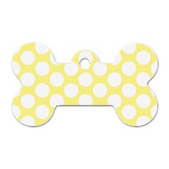 Yellow Polkadot Dog Tag Bone (Two Sided) from ArtsNow.com Front