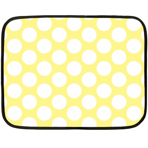 Yellow Polkadot Mini Fleece Blanket (Two Sided) from ArtsNow.com 35 x27  Blanket Back