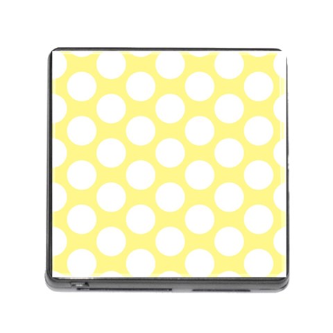 Yellow Polkadot Memory Card Reader with Storage (Square) from ArtsNow.com Front