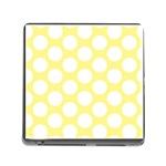 Yellow Polkadot Memory Card Reader with Storage (Square)