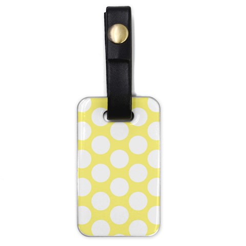 Yellow Polkadot Luggage Tag (One Side) from ArtsNow.com Front