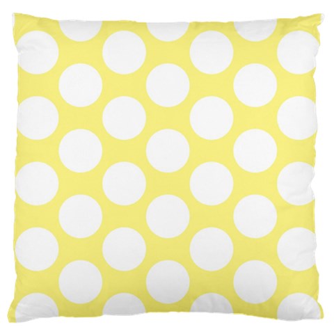 Yellow Polkadot Large Cushion Case (Two Sided)  from ArtsNow.com Front