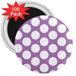 Lilac Polkadot 3  Button Magnet (100 pack)