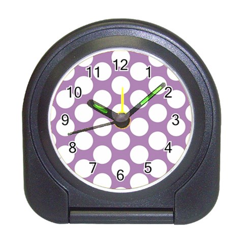 Lilac Polkadot Desk Alarm Clock from ArtsNow.com Front