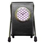 Lilac Polkadot Stationery Holder Clock