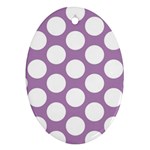 Lilac Polkadot Oval Ornament (Two Sides)