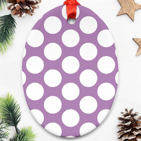 Lilac Polkadot Oval Ornament (Two Sides) from ArtsNow.com Back