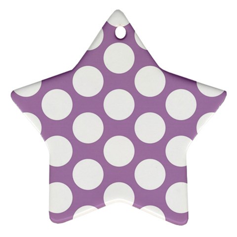 Lilac Polkadot Star Ornament (Two Sides) from ArtsNow.com Back