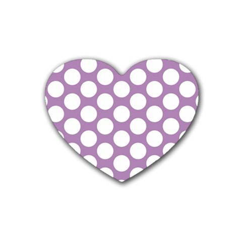 Lilac Polkadot Drink Coasters (Heart) from ArtsNow.com Front