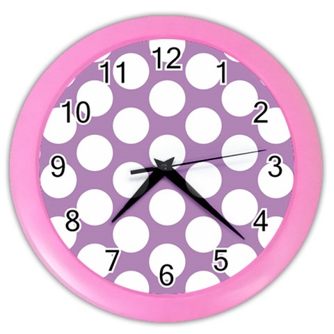 Lilac Polkadot Wall Clock (Color) from ArtsNow.com Front