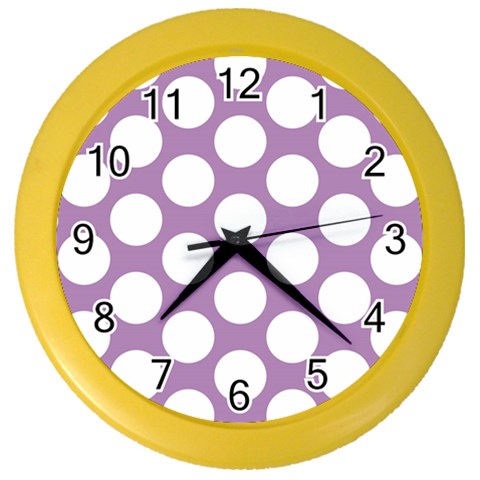 Lilac Polkadot Wall Clock (Color) from ArtsNow.com Front