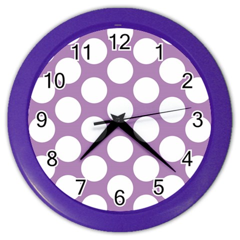 Lilac Polkadot Wall Clock (Color) from ArtsNow.com Front