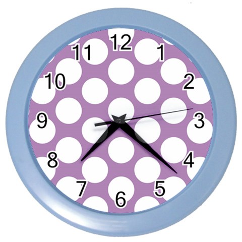 Lilac Polkadot Wall Clock (Color) from ArtsNow.com Front