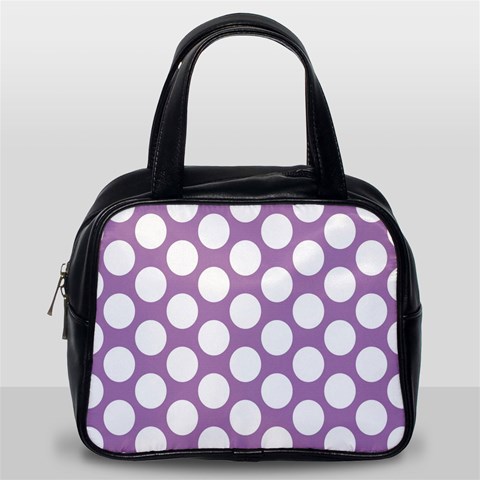 Lilac Polkadot Classic Handbag (Two Sides) from ArtsNow.com Back